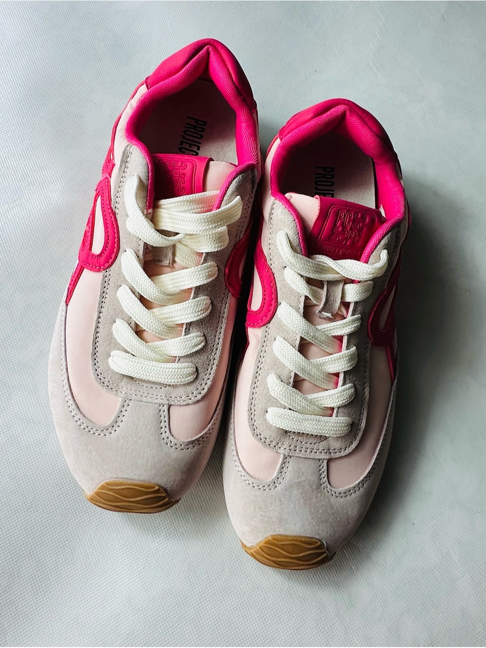 Women’s Pink Cream Lace-Up Fashion Sneakers - Picture 5 of 13
